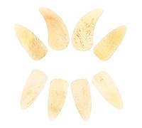 SOIMISS 8pcs Portable Light Yellow Guzheng Fake Nails Finger Protectors for Practice and Performance, Single Groove Design Suitable for Guzheng Exam and Music Students