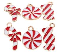 SOIMISS 90pcs Christmas Charms DIY Earrings Accessories Lightweight Alloy Candy Cane round Lollipop Shapes for Jewelry Making Materials Suitable for Handmade and Festive Decoration