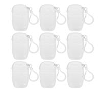 SOIMISS 9pcs Empty Hand Bottles Keychain Refillable Plastic Bottles 30ml Wide Opening Design Flip Cap Hook Leakproof Travel Use