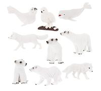 SOIMISS 9Pcs Polar Animal Figures Realistic Creature Educational Ornaments for Imaginative Play and Miniature Garden Decoration Plastic Material