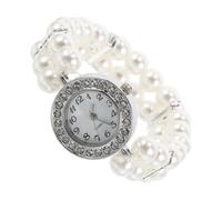SOIMISS Accessory Resistant and Christmas Alloy, for Versatile Material Accents Elegant Pearl Bracelets Vintage Watch Set Featuring Rhinestone Scratch Women Parties