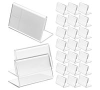 SOIMISS Acrylic Display Stand 40 Units Slant Card Holders for Price Labels 2.4 X 1.6 Inch Suitable for Market Stalls
