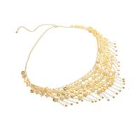 SOIMISS Adjustable Layered Metal Chain Belly Dance Belt with Vintage Coin Pendants Lightweight Ethnic Tassels Body Jewelry for Womens Festival Party and Casual Wear