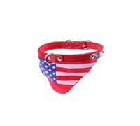 SOIMISS Adjustable Red Pu Dog Collar with Bandana Cool and Comfortable Pet Scarf to Dress up Your Dog Collar for Everyday Use