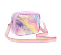 SOIMISS Adjustable Strap Sparkly Purse Small Glitter Shoulder Bag with Rainbow Star Patterns for Little Dress-Up Casual Outings