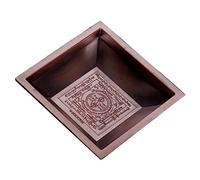 SOIMISS Alloy Incense Storage Plate with Religious Fire Tribute Design, Brown Temple Dish for Decoration and Ash Container, Suitable for Religious Ceremonies and Home Decoration