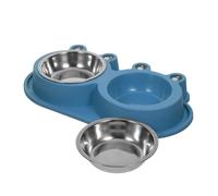 SOIMISS Ant Cat Bowl Double Stainless Steel Design for Kitten Feeding Bowls Small Dog Food Non-spill Pet Feeder for Outdoor Use Keeping Pet Food Water Clean