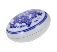 SOIMISS Artistic Porcelain Ink Pad for Stamps Vibrant Red Paste for Chinese Calligraphy and Painting Durable Ceramic Ink Pad Box Diameter for Crafting and Drawing
