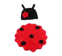 SOIMISS Baby Ladybug Photography Outfit Soft Woolen Yarn Hat and Elastic Photography Pant for Newborn Girls, for Baby Shower and Photo Shoot Props