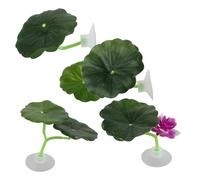 SOIMISS Betta Fish Rest Leaves 4Pcs Artificial Water Lily Pads with Suction Cups, Plastic Floating Hammock for Fish Tank Breeding and Relaxation