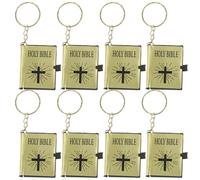 SOIMISS Bible Keychain Miniature Holy Bible Pendant Set of 18 Small Book Key Rings for Backpack Bag Decoration and Religious Token