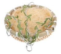 SOIMISS Bird Nest Versatile Design Parrot Bed Bamboo Woven Hanging with Metal Hook Can Be Hung on Outdoor Branches for Outdoor Use Suitable for Parrot and Finch as A Comfortable Bird