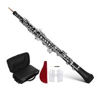 SOIMISS Black 22 Key C Oboe Instrument with Semi-automatic Mechanism and Composite Wood Construction, Professional Grade Music Instrument for Orchestra Performance with Carry Bag
