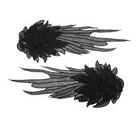 SOIMISS Black Angel Wings Embroidered Patch for Clothes, Lightweight Polyester Yarn Applique with Intricate Embroidery, for DIY Decoration and Gatherings Accessories