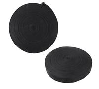 SOIMISS Black Pure Cotton Webbing Ribbon Tape with Herringbone Pattern, 2.5cm Wide and 45m Long, Breathable Fine Texture Suitable for Threading Decorations and Sewing Crafts