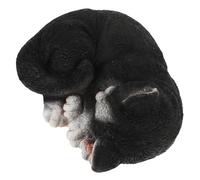 SOIMISS Black Resin Cat Statue Lovely Sleeping Cat Design for Garden Decoration Easy to Install and Move for Courtyard Or Patio Outdoor Ornament