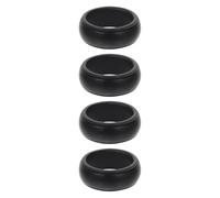 SOIMISS Black Silicone Sports Rings 4Pcs Breathable Finger Protectors for Gym Accessories and Workout Sessions