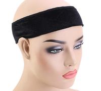 SOIMISS Black Velvet Wig for Secure Fit Headband with Adjustable Hook and Loop Soft and Breathable Wig Fixing Band for Short Hair and Straightened Hair