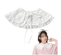 SOIMISS Blouse Collar Insert Women's Fake Collar Removable Blouse Collar Lotus Leaf Edge Half Shirts False Collar for Girls Women Girls White, White, 30x1 1x 0,3 cm