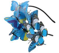 SOIMISS Blue Butterfly Headband Delicate Butterfly Shape Handmade Hair Accessory for Women Comfortable Plastic with Vivid Design Wedding Headband
