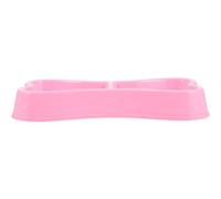 SOIMISS Bone-Shaped Pet Feeding Bowls for Small Dogs and Kittens, Dual-Compartment Plastic Feeder, Easy-Clean Candy-Colored Puppy and Cat Food Holder for Indoor Use Random Color