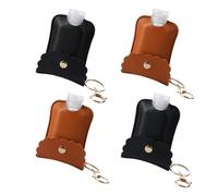 SOIMISS Bottle Sanitiser Portable 4 Set Keychain, and Cover Hand with Sets Use 8pcs Pu Leather Protective Covers for Refillable Convenient Sturdy Travel Bottles for On-the-go