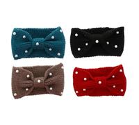 SOIMISS Bow-Knot Knitting Hairband 4Pcs Pack for and Women, Woolen Head Wraps Suitable for Gym and Casual Wear