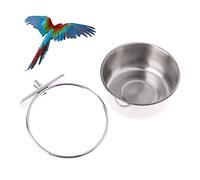 SOIMISS Bowl for Birds Feeder Parrot Water Cups Stainless Bird Food Cup Bowls Pet Bowl Pet Feeding Bowl Bird Feeding Bowl Silver