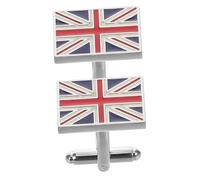SOIMISS Brass Uk Flag Cufflinks Classic Red White British Sleeve Cuff Links for Men Chic Coat Button Accessory for Business Meetings and Formal Events Easy to Attach with Vibrant Colors