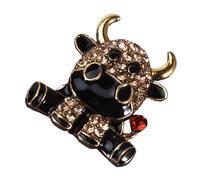 SOIMISS Brooch Pin Breastpin Accessory Cow Shape Alloy with Rhinestones Elegant Shining Look for Women and Girls Suitable for Christmas and Anniversary