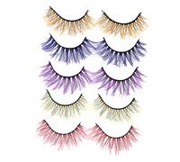 SOIMISS Bushy False Eyelashes Eyelashes 5Pcs 4.00X2.00X0.03Cm Comfortable Reusable Fashionable Eye Accessories for Women Party and Halloween