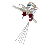 SOIMISS Butterfly Rhinestone Hair Claw Clip with Pearl Tassel Flower Design Medium Size Decorative Hair Jaw Clasp for Women’s Half Bun