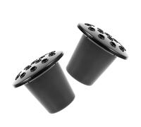 SOIMISS Cemetery Vase Inserts 2Pcs Black Lotus Flower Bases with 16 Holes for Graveside Memorial Services