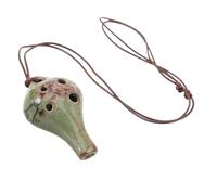 SOIMISS Ceramic 6 Hole Alto C Ocarina with Vintage Peony Print, Easy Learning Musical Instrument for Adults and Beginners, Ergonomic Design, Stable Tone, for Family Music and Outdoor