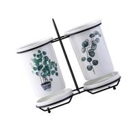 SOIMISS Ceramic Chopsticks Storage Stand with Drain Japanese-style Cutlery Rack for Kitchen and Dining Table Household Utensil Holder for Chopsticks Spoons Forks Stylish and Neat Design