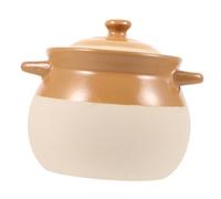SOIMISS Ceramic Stewing Pot for Kitchen Cooking Smooth Molding Soup Pot for Home Use Vintage Style Braised Chicken Rice and Soup Dish Cooker for Family and Food Gatherings