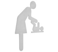 SOIMISS Changing Station Sign and Stainless Steel Silver Sturdy Washroom Sign with Versatile Use Function for, Indicator Plaque Hotels and Museums Mother