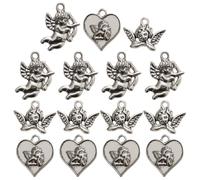 SOIMISS Charms Pendant 18pcs for Jewelry Making Angel Shaped Silver DIY Accessories Portable Alloy with Smooth Surface and for Handicraft Bracelet Charms