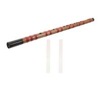 SOIMISS Chinese Traditional Bamboo Flute D Key for Beginners, Purple Bamboo with Thread Wrapping, Includes Flute Membrane, Folk Music Instrument for Students and Practice