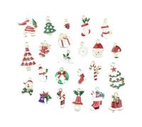 SOIMISS Christmas Pendant Decorative DIY Ornaments with Alloy Material 23pcs Unique Shapes Including Santa Claus and Snowflake for Jewelry Making for Student Incentives and Giveaways