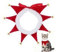 SOIMISS Christmas Season Dog Collar with Bell for Cats and Small Dogs | Tie on Adjustability, Easy, Polyester Plush Faux Fur, Indoor Holiday Decor Shots