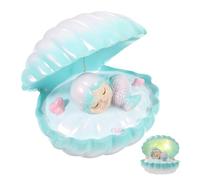 SOIMISS Clam Shell Glitter Pearl LED Light Mermaid Night Lamp in Blue Synthetic Resin with Use and Delicate Shell Shape, Decorative Bedroom Night Light for Nursery Or Table
