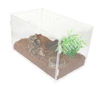 SOIMISS Clear Acrylic Reptile Terrarium with Ventilation Transparent Enclosure for Small Pets Spiders Geckos Snakes Small Animal Breeding and Display Box