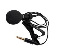 SOIMISS Clip on Microphone Tpe Lavalier Microphone Omnidirectional Black 3.5mm Plug 150cm Cable and Online Teaching Video Production K Song Recording