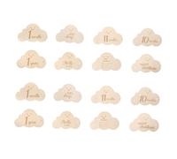 SOIMISS Cloud Shaped Wooden Monthly Discs Double Sided for Newborn Photography Pregnancy Journey Keepsake Photo Props