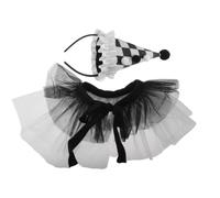 SOIMISS Clown Costume Accessory Set for Women, White Polyester Cone | Vintage Polka Dot Style, Comfortable Easy Wear Role Play, Halloween Cosplay and Carnival Party Use