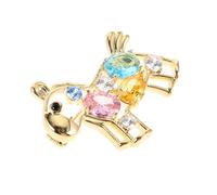 SOIMISS Colorful Crystal Mini Horse Brooch Lightweight Equestrian Lapel Pin Brass Metal Zodiac Animal Jewelry for Women Jacket Dress Coat Accessory