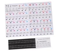 SOIMISS Colorful Piano Keyboard Stickers with Black Key Labels Wear-Resistant and Anti-Sweat Adhesive Decals for Electronic and Acoustic Pianos Easy to Install and Residue- for Beginners