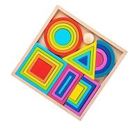 SOIMISS Colorful Puzzle for Shape Learning Color Recognition for Years Educational Sorting Blocks for Early Childhood Development