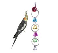 SOIMISS Colourful Metal Parrot Chew with Bells for Mental and Physical Stimulation, Suitable for Parrot and Cockatiel Bird Cage Hanging
